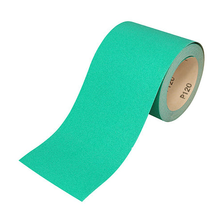 This is an image of Timco - Sandpaper Roll - 80 Grit - Green 115mm x 10m (1 Each Roll) 231117