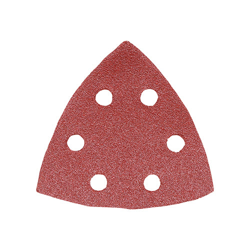 This is an image of Timco - Delta Sanding Pads - 80 Grit - Red 95 x 95mm (5 Pieces Pack) 231119
