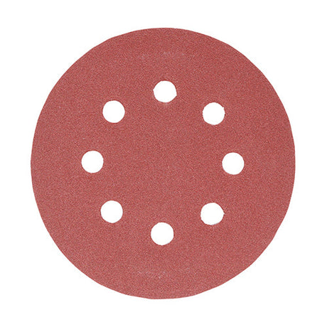 This is an image of Timco - Random Orbital Sanding Discs - 180 Grit - Red 125mm (5 Pieces Pack) 231200