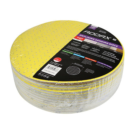 This is an image of Timco - Drylining Sanding Discs - 180 Grit - Yellow 225mm (25 Pieces Pack) 231232