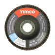 This is an image of Timco - Set of Flap Discs - Aluminium Oxide - Type 29 Conical - 80 Grit 115 x 22.23 (10 Pieces Pack) 231322