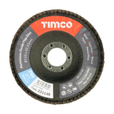 This is an image of Timco - Set of Flap Discs - Aluminium Oxide - Type 29 Conical - 80 Grit 115 x 22.23 (10 Pieces Pack) 231322