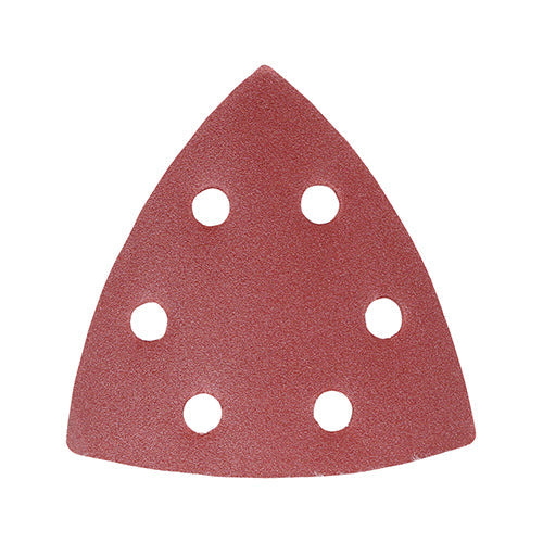 This is an image of Timco - Delta Sanding Pads - 180 Grit - Red 95 x 95mm (5 Pieces Pack) 231360
