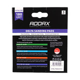 This is an image of Timco - Delta Sanding Pads - 180 Grit - Red 95 x 95mm (5 Pieces Pack) 231360