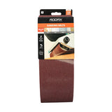 This is an image of Timco - Sanding Belts - 120 Grit - Red 100 x 610mm (5 Pieces Pack) 231369