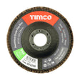 This is an image of Timco - Set of Flap Discs - Aluminium Oxide - Type 29 Conical - 60 Grit 115 x 22.23 (10 Pieces Pack) 231370