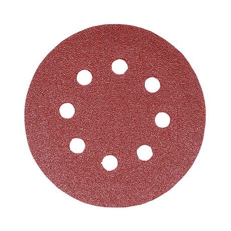 This is an image of Timco - Random Orbital Sanding Discs - 120 Grit - Red 125mm (5 Pieces Pack) 231378