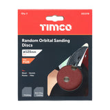 This is an image of Timco - Random Orbital Sanding Discs - 120 Grit - Red 125mm (5 Pieces Pack) 231378