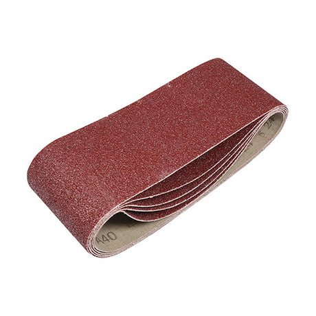 This is an image of Timco - Sanding Belts - 40 Grit - Red 75 x 457mm (5 Pieces Pack) 231429