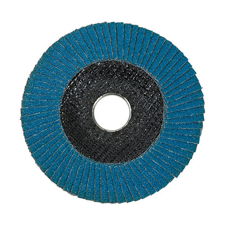 This is an image of Timco - Set of Flap Discs - Zirconium - Type 29 Conical - P40 Grit 115 x 22.23 (10 Pieces Box) 231444