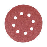 This is an image of Timco - Random Orbital Sanding Discs - 80 Grit - Red 125mm (5 Pieces Pack) 231555