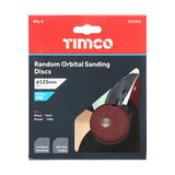 This is an image of Timco - Random Orbital Sanding Discs - 80 Grit - Red 125mm (5 Pieces Pack) 231555