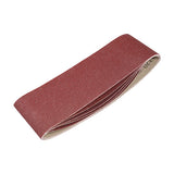 This is an image of Timco - Sanding Belts - 120 Grit - Red 75 x 533mm (5 Pieces Pack) 231645