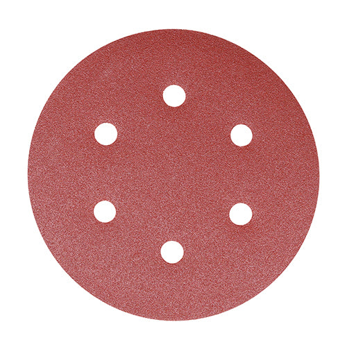 This is an image of Timco - Random Orbital Sanding Discs - 180 Grit - Red 150mm (5 Pieces Pack) 231719