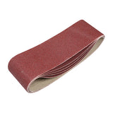 This is an image of Timco - Sanding Belts - 80 Grit - Red 75 x 533mm (5 Pieces Pack) 231841