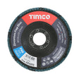 This is an image of Timco - Set of Flap Discs - Zirconium - Type 29 Conical - P80 Grit 115 x 22.23 (10 Pieces Box) 231862