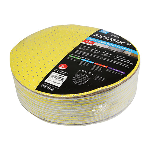 This is an image of Timco - Drylining Sanding Discs - 80 Grit - Yellow 225mm (25 Pieces Pack) 231894