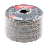 This is an image of Timco - Set of Flap Discs - Aluminium Oxide - Type 29 Conical - 120 Grit 115 x 22.23 (10 Pieces Pack) 231989