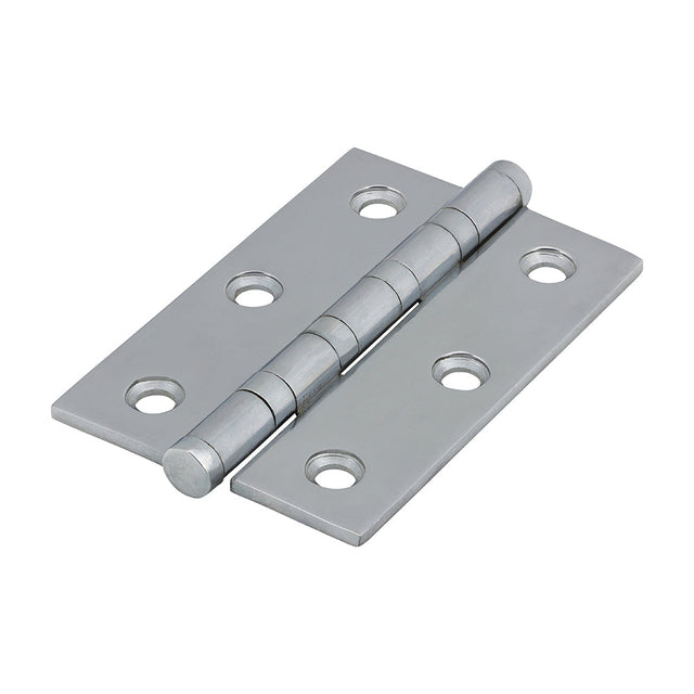 This is an image of Timco - Performance Ball Race Hinge - Solid Brass - Polished Chrome 76 x 50 (1 Pairs Box) 234011