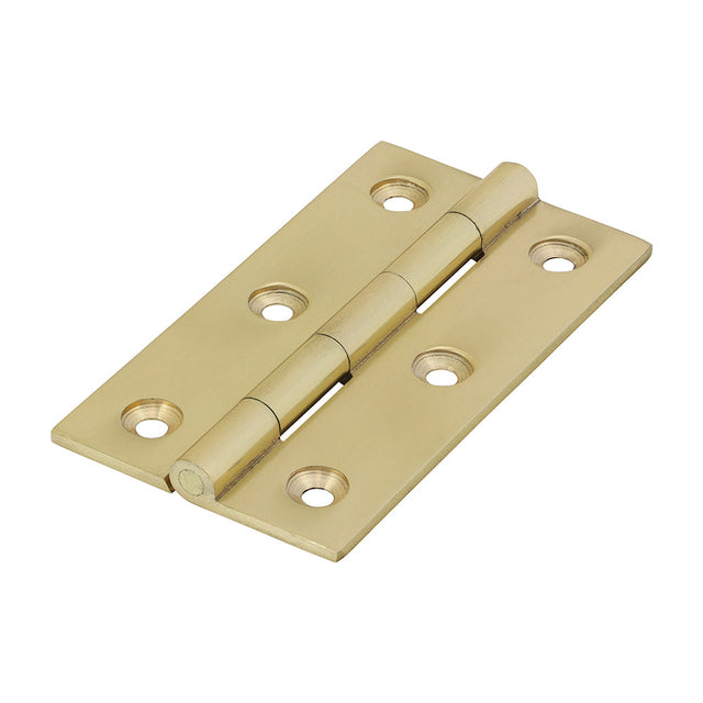 This is an image of Timco - Solid Drawn Hinge - Solid Brass - Polished Brass 75 x 40 (1 Pairs Bag) 234016