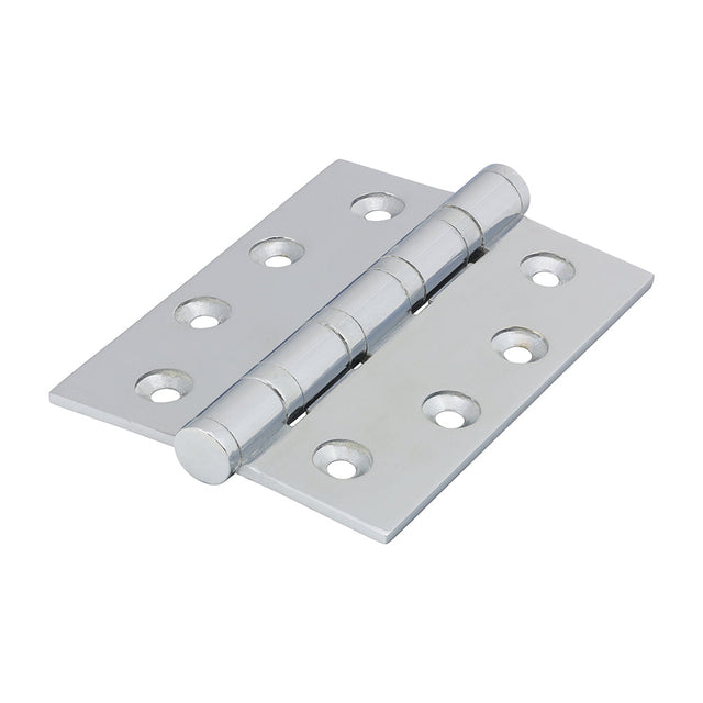 This is an image of Timco - Performance Ball Race Hinge - Solid Brass - Polished Chrome 102 x 76 (1 Pairs Box) 234050