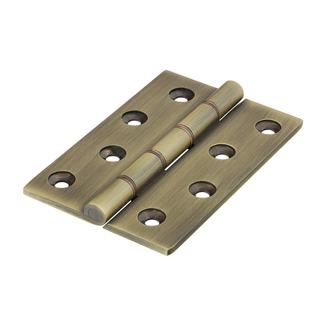 This is an image of Timco - Double Phosphor Bronze Washered Butt Hinge - Solid Brass - Antique Brass 102 x 67 (1 Pairs Box) 234100