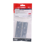 This is an image of Timco - Double Steel Washered Butt Hinge - Solid Brass - Polished Chrome 102 x 67 (1 Pairs TIMbag) 234129P