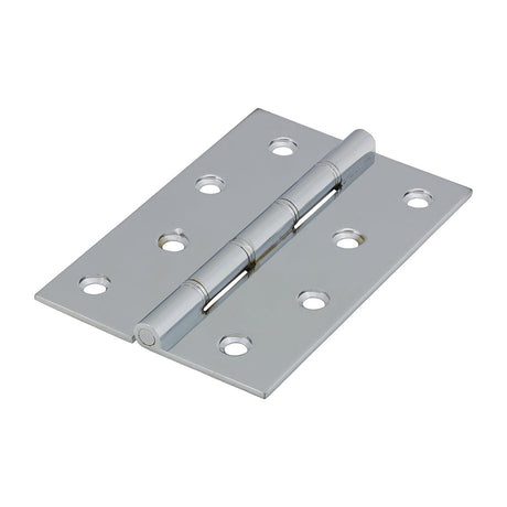 This is an image of Timco - Double Steel Washered Butt Hinge - Solid Brass - Polished Chrome 102 x 67 (1 Pairs Bag) 234129