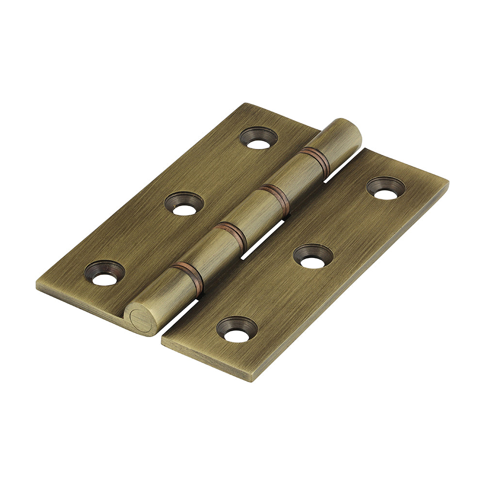 This is an image of Timco - Double Phosphor Bronze Washered Butt Hinge - Solid Brass - Antique Brass 76 x 50 (1 Pairs Box) 234147