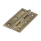 This is an image of Timco - Solid Drawn Hinge - Solid Brass - Antique Brass 75 x 40 (1 Pairs Bag) 234159
