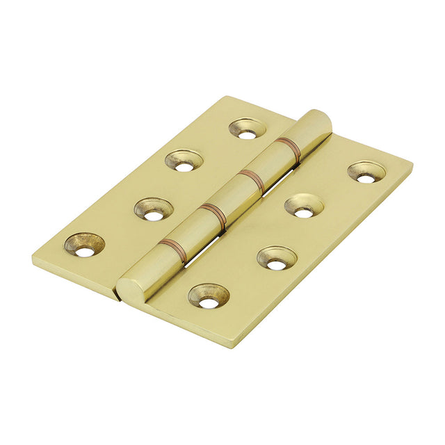 This is an image of Timco - Double Phosphor Bronze Washered Butt Hinge - Solid Brass - Polished Brass 102 x 67 (1 Pairs Box) 234269