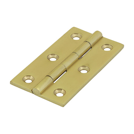 This is an image of Timco - Solid Drawn Hinge - Solid Brass - Polished Brass 64 x 35 (1 Pairs Bag) 234321