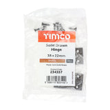 This is an image of Timco - Solid Drawn Hinge - Solid Brass - Bronze 38 x 22 (1 Pairs Bag) 234357