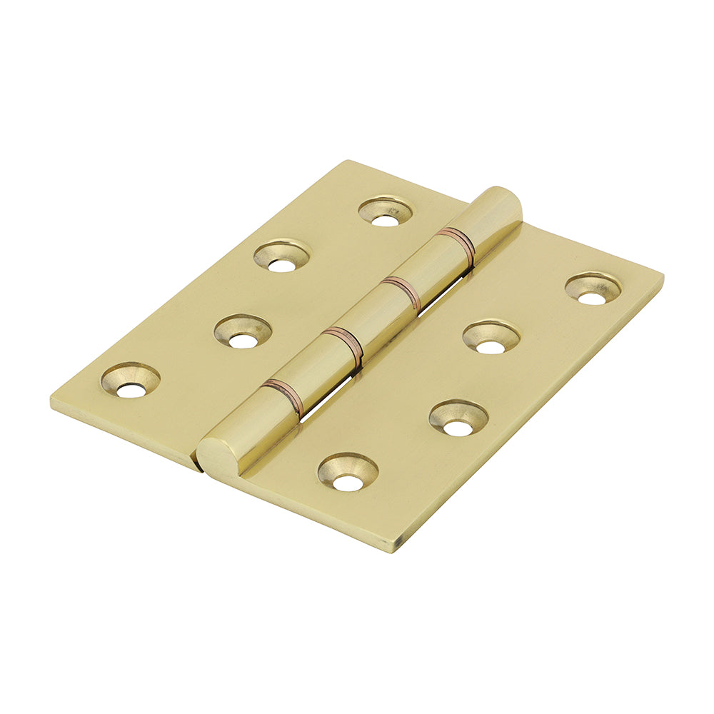 This is an image of Timco - Double Phosphor Bronze Washered Butt Hinge - Solid Brass - Polished Brass 102 x 75 (1 Pairs Box) 234358