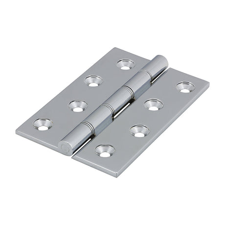 This is an image of Timco - Double Stainless Steel Washered Butt Hinge - Solid Brass - Polished Chrome 102 x 67 (1 Pairs Box) 234412