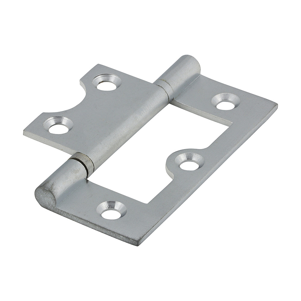 This is an image of Timco - Plain Bearing Flush Hinge - Solid Brass - Satin Chrome 60 x 41 (1 Pairs Bag) 234432