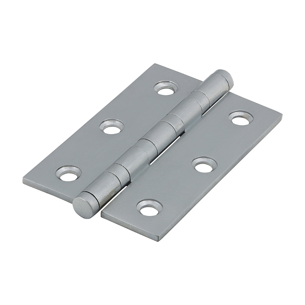 This is an image of Timco - Performance Ball Race Hinge - Solid Brass - Satin Chrome 76 x 50 (1 Pairs Box) 234444