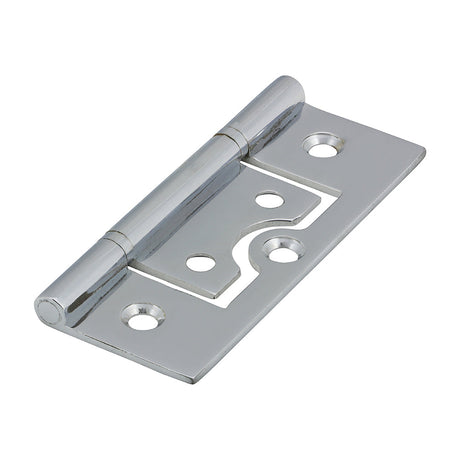 This is an image of Timco - Plain Bearing Flush Hinge - Solid Brass - Polished Chrome 75 x 50 (1 Pairs Bag) 234553