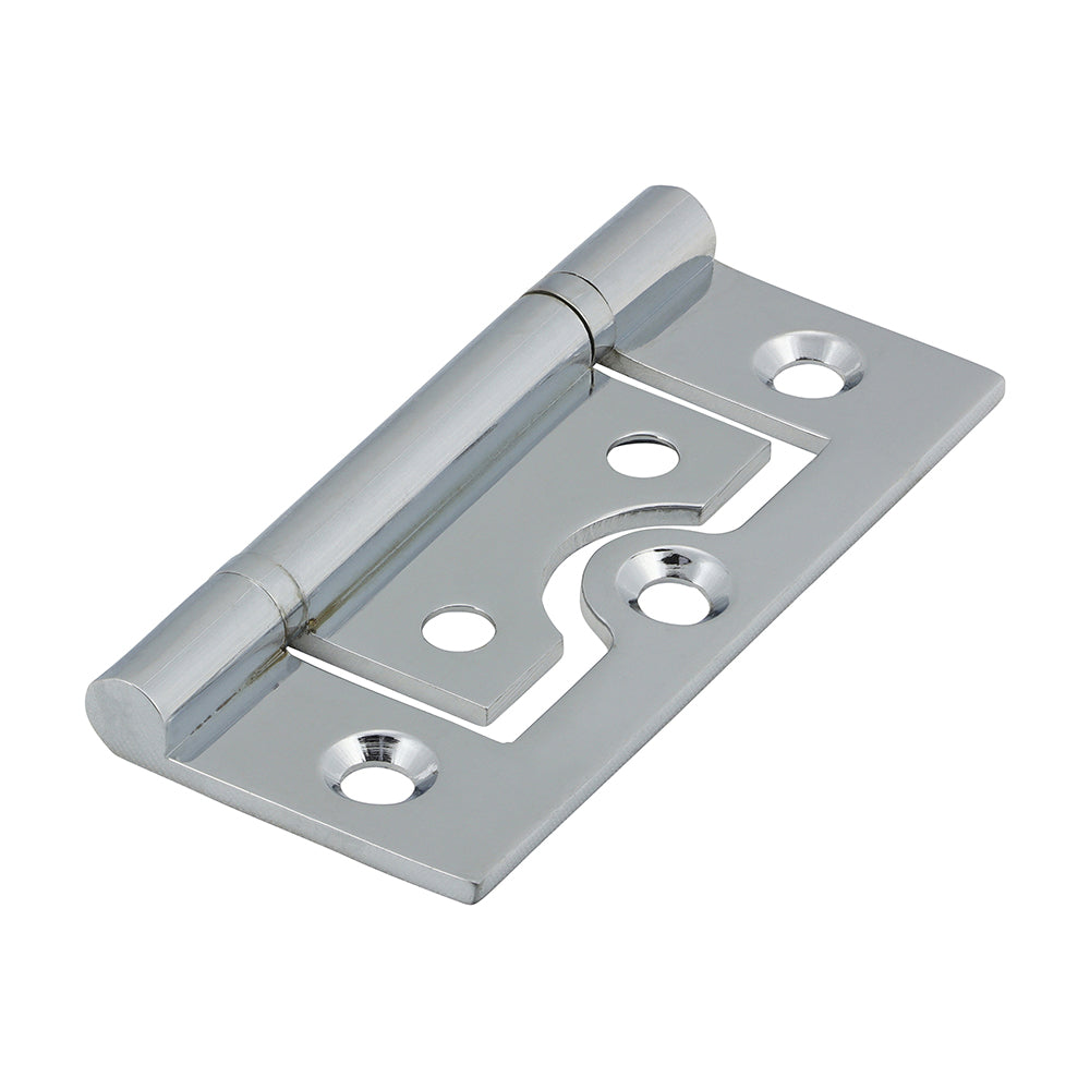 This is an image of Timco - Plain Bearing Flush Hinge - Solid Brass - Polished Chrome 60 x 41 (1 Pairs Bag) 234606