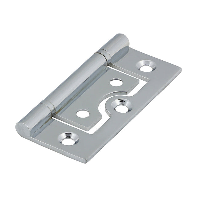 This is an image of Timco - Plain Bearing Flush Hinge - Solid Brass - Polished Chrome 60 x 41 (1 Pairs Bag) 234606