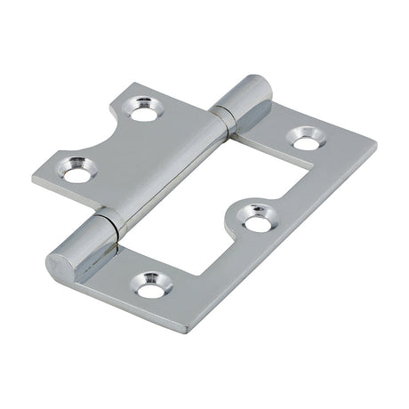 This is an image of Timco - Plain Bearing Flush Hinge - Solid Brass - Polished Chrome 60 x 41 (1 Pairs Bag) 234606
