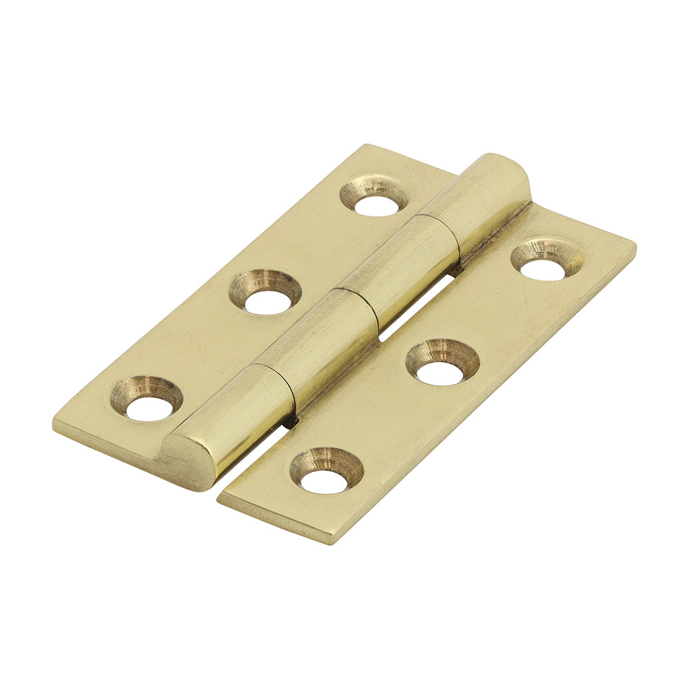 This is an image of Timco - Solid Drawn Hinge - Solid Brass - Polished Brass 50 x 28 (1 Pairs Bag) 234654