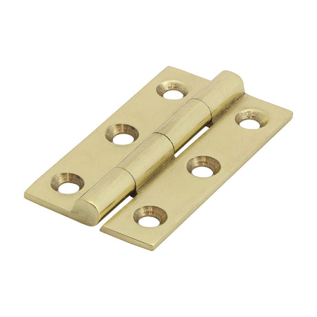 This is an image of Timco - Solid Drawn Hinge - Solid Brass - Polished Brass 50 x 28 (1 Pairs Bag) 234654