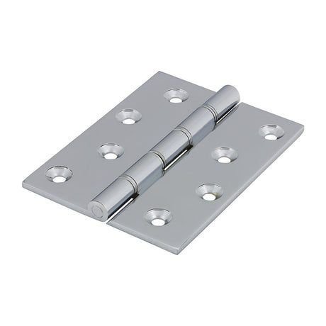 This is an image of Timco - Double Stainless Steel Washered Butt Hinge - Solid Brass - Polished Chrome 102 x 75 (1 Pairs Box) 234708