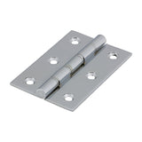 This is an image of Timco - Double Steel Washered Butt Hinge - Solid Brass - Polished Chrome 76 x 50 (1 Pairs Bag) 234731
