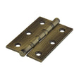 This is an image of Timco - Performance Ball Race Hinge - Solid Brass - Antique Brass 76 x 50 (1 Pairs Box) 234842