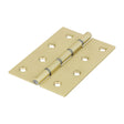 This is an image of Timco - Double Steel Washered Butt Hinge - Solid Brass - Polished Brass 102 x 67 (1 Pairs Bag) 234898