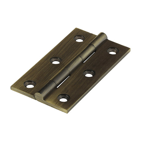 This is an image of Timco - Solid Drawn Hinge - Solid Brass - Antique Brass 64 x 35 (1 Pairs Bag) 234963