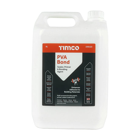 This is an image of Timco - PVA Bond 5L (1 Each Bottle) PCS236123