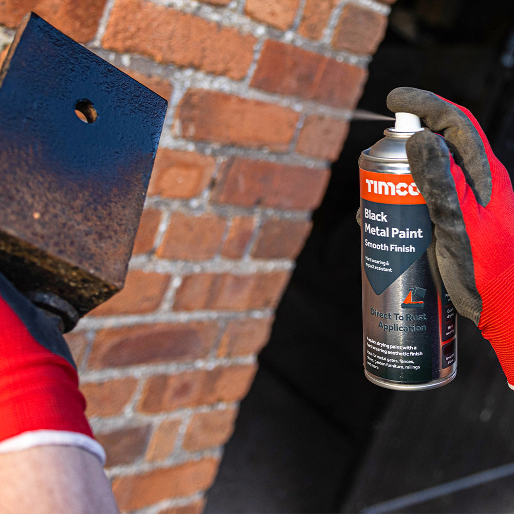 This is an image of Timco - Black Metal Paint - Smooth Finish 380ml (1 Each Can) PCS237006